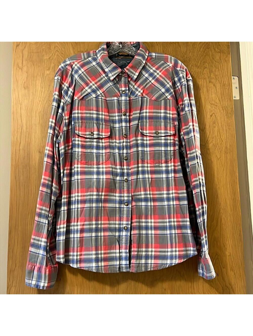 NWOT JACHS Girlfriend Lightweight Flannel Blouse Women's XXL Snap Front